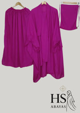 3 piece shocking pink jilbab set